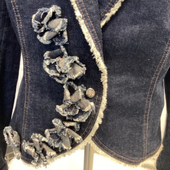 ESCADA SZ 40 DEMIN FLOWER BLAZER - Picture 4 of 4